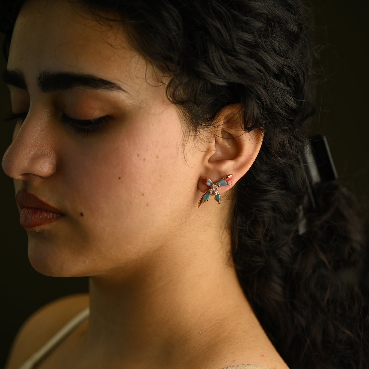 Multicolor Floral Stud Earrings