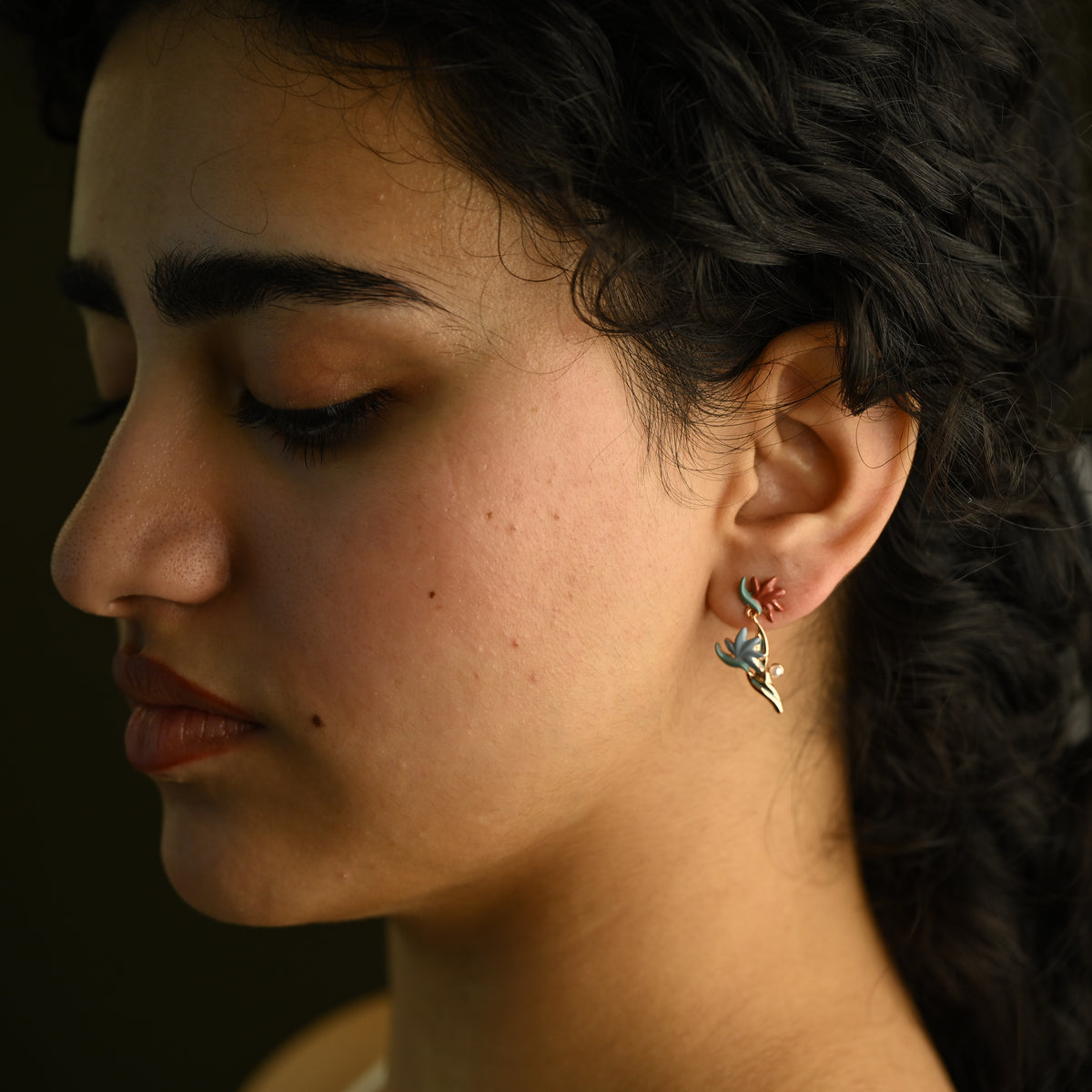 Floral Pearl Statement Studs