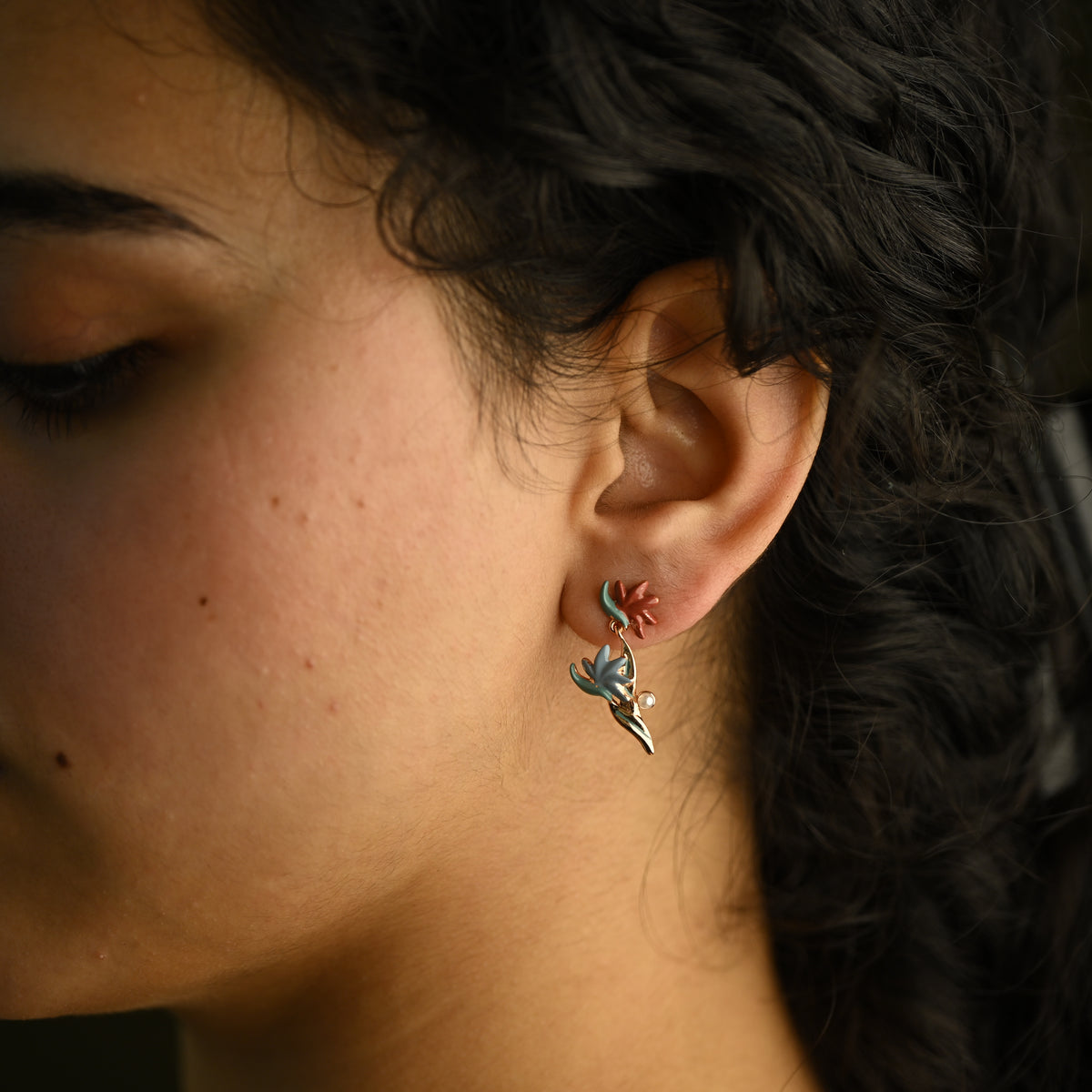 Floral Pearl Statement Studs