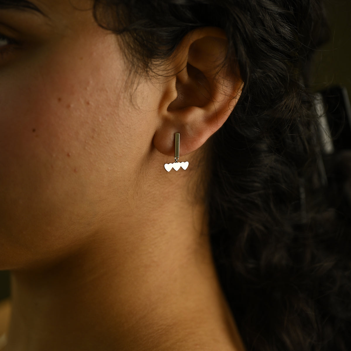Minimal Heart Drop Earrings
