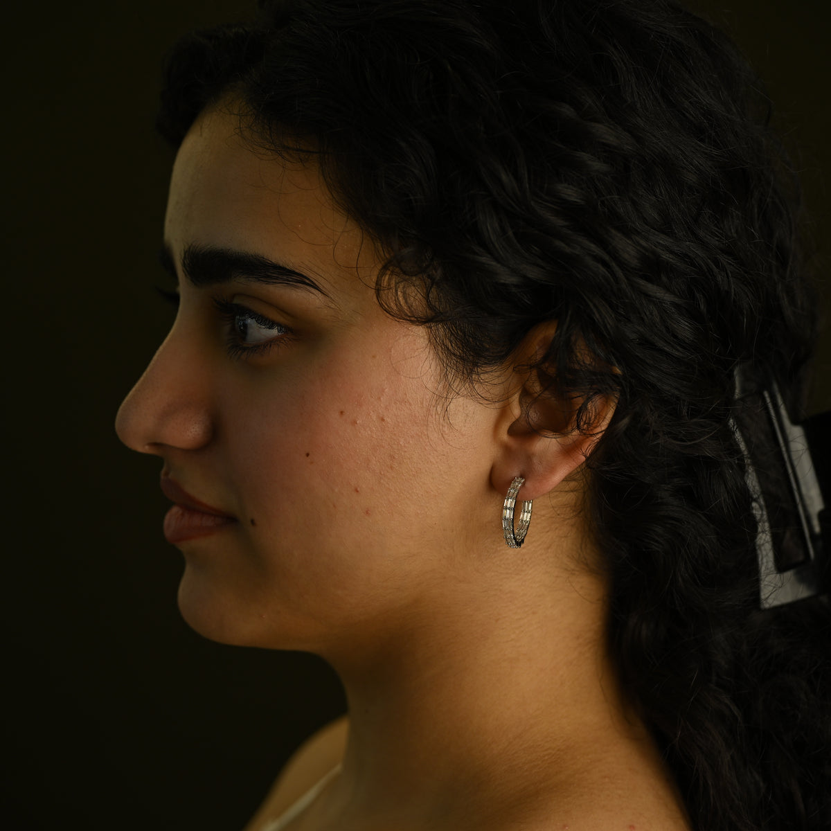 Diamond Cut Hoop Earrings