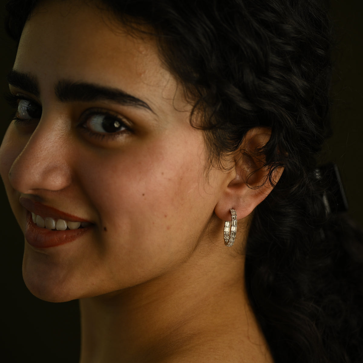 Diamond Cut Hoop Earrings