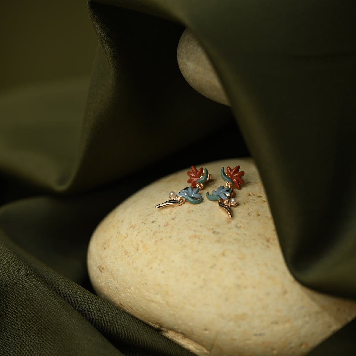Floral Pearl Statement Studs