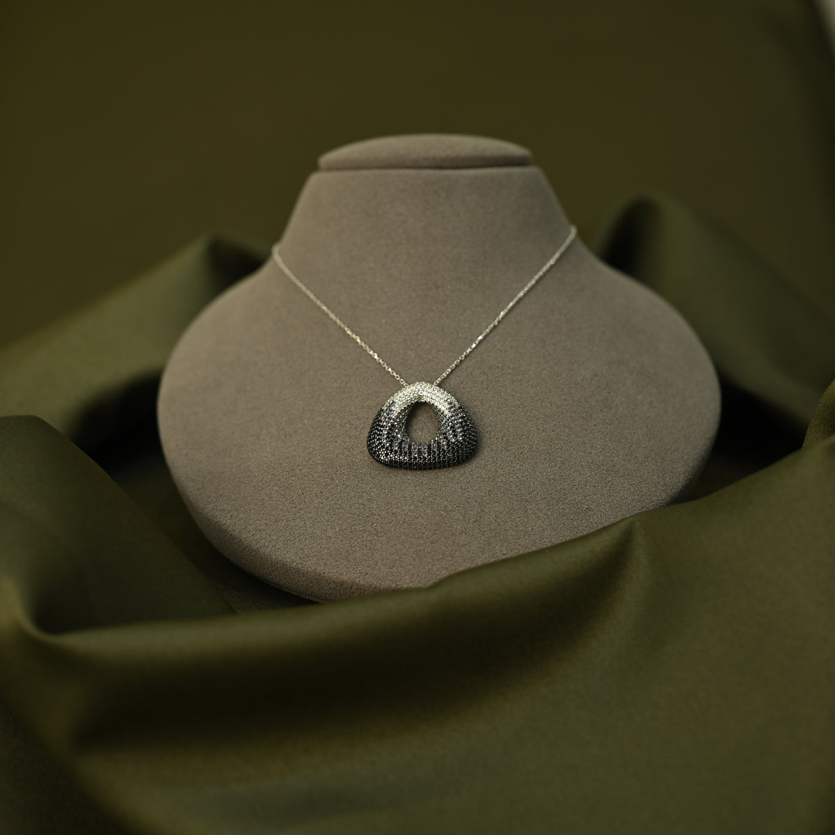 Black Crystal Teardrop Pendant Necklace