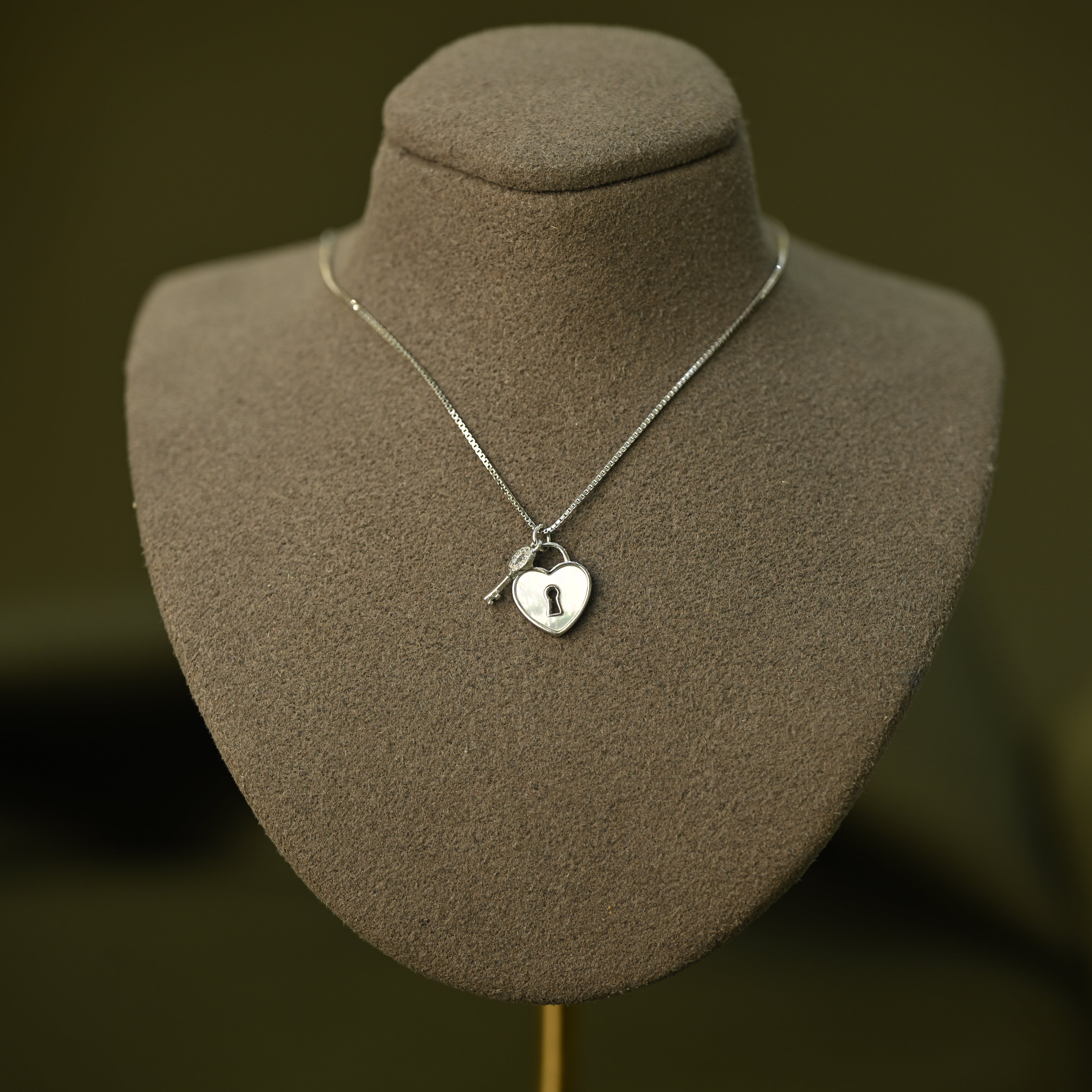 Heart & Key Pendant Necklace