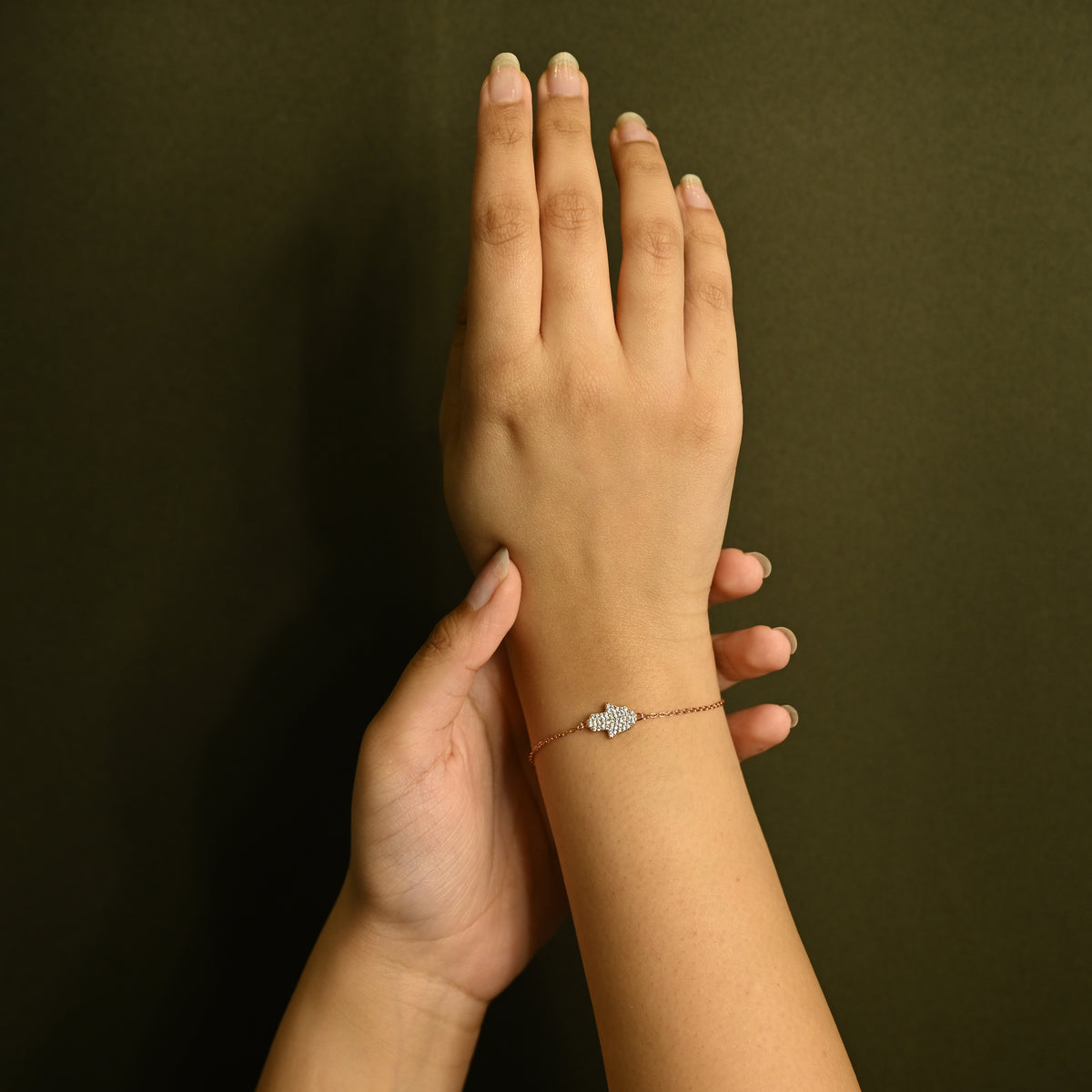 Hamsa Hand Crystal Bracelet