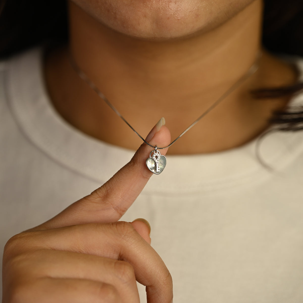 Heart & Key Pendant Necklace
