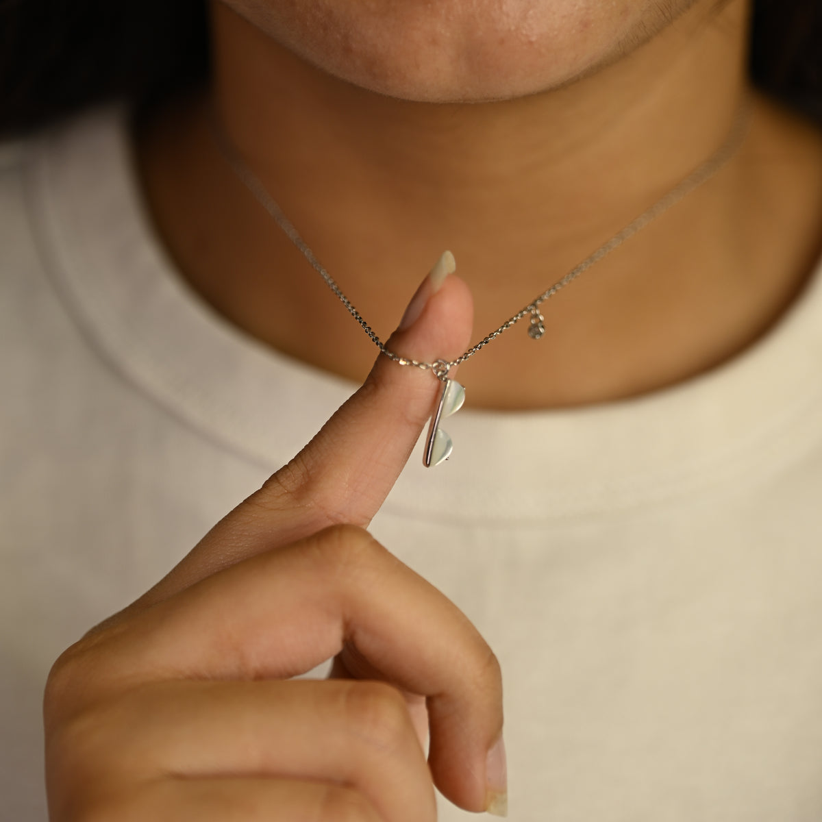 Pearl Leaf Pendant Necklace