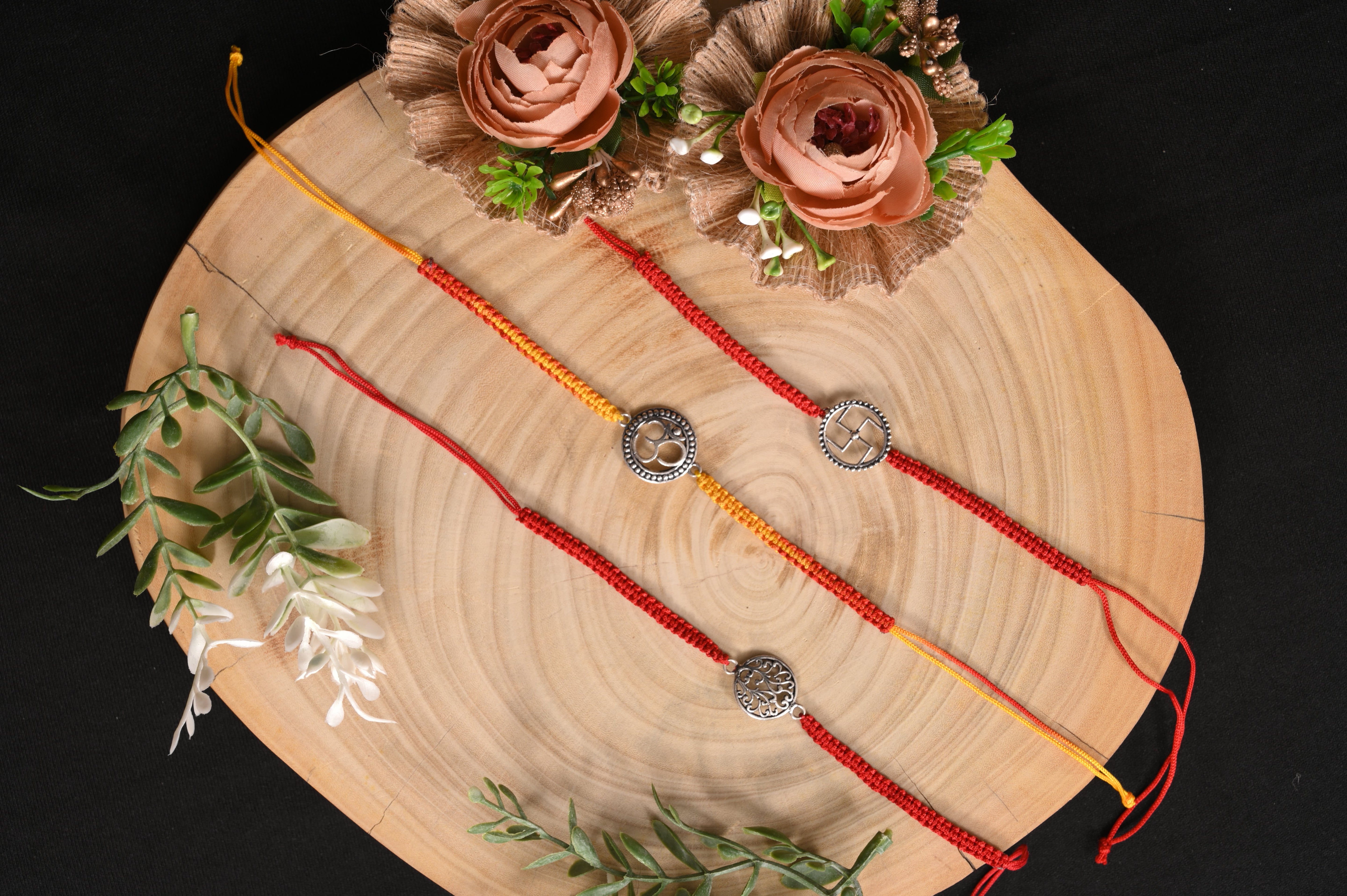 Beautiful Triple Rakhi Set