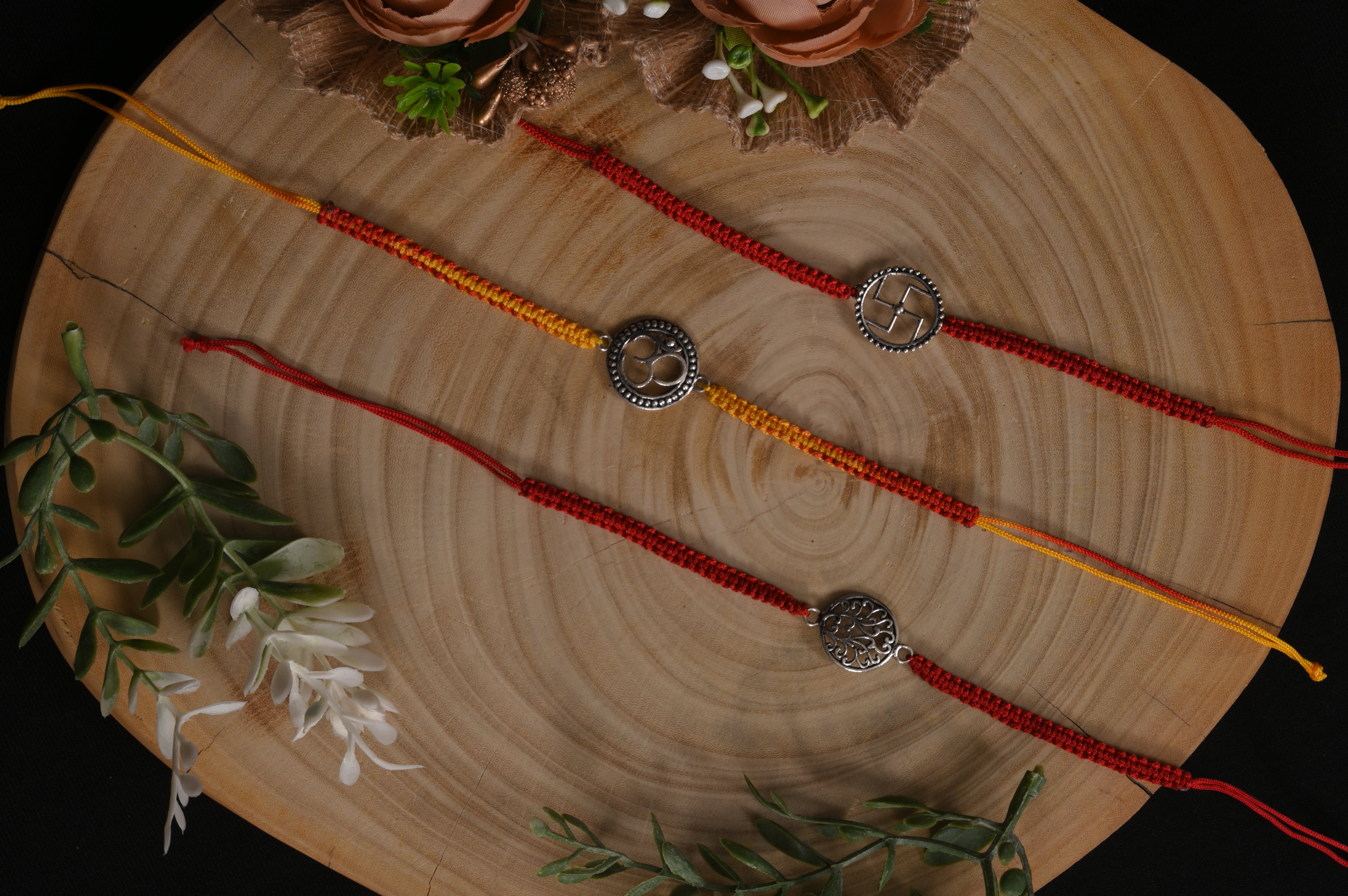 Beautiful Triple Rakhi Set