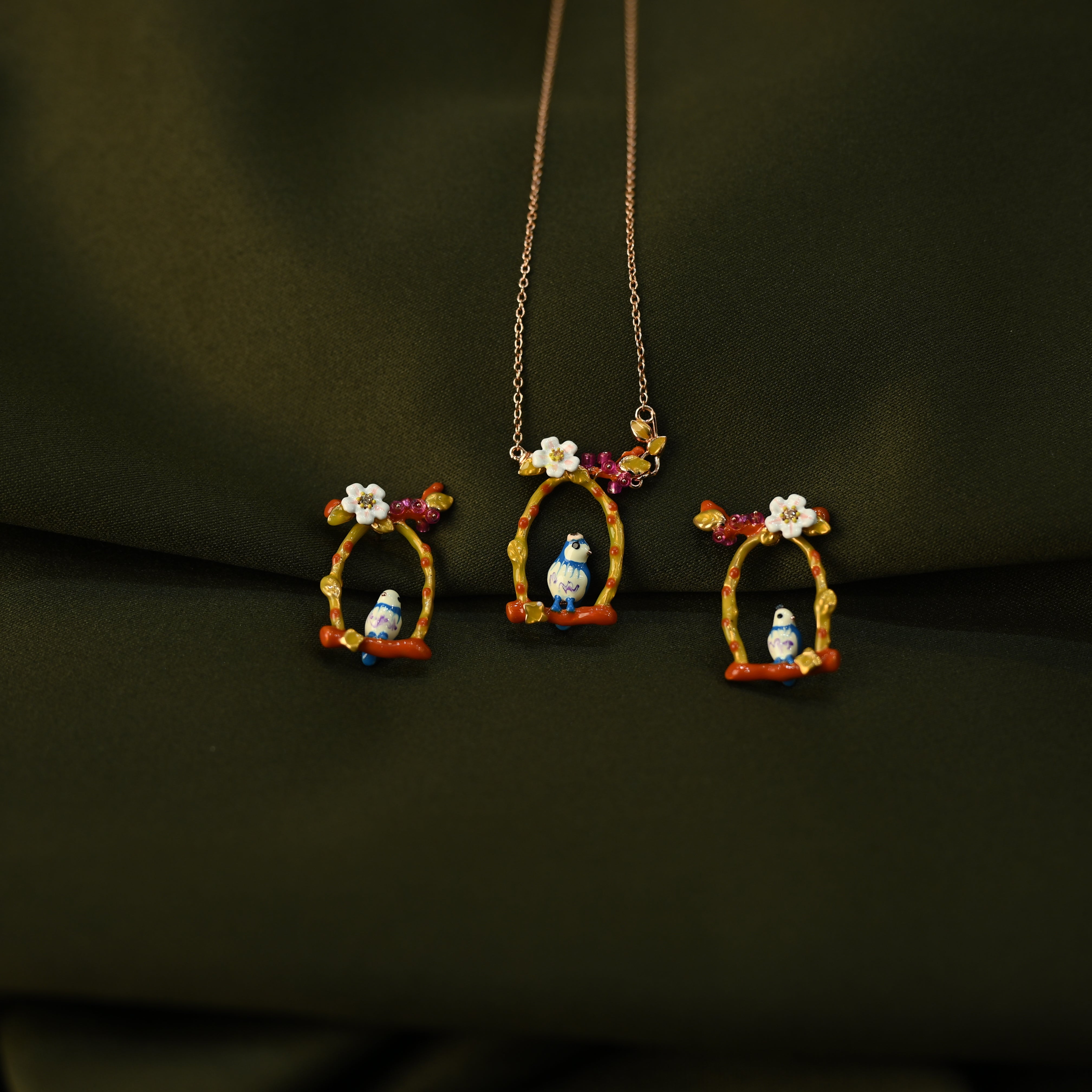 Birdhouse Garden Pendant Necklace