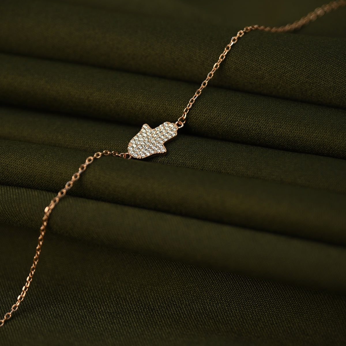 Hamsa Hand Crystal Bracelet