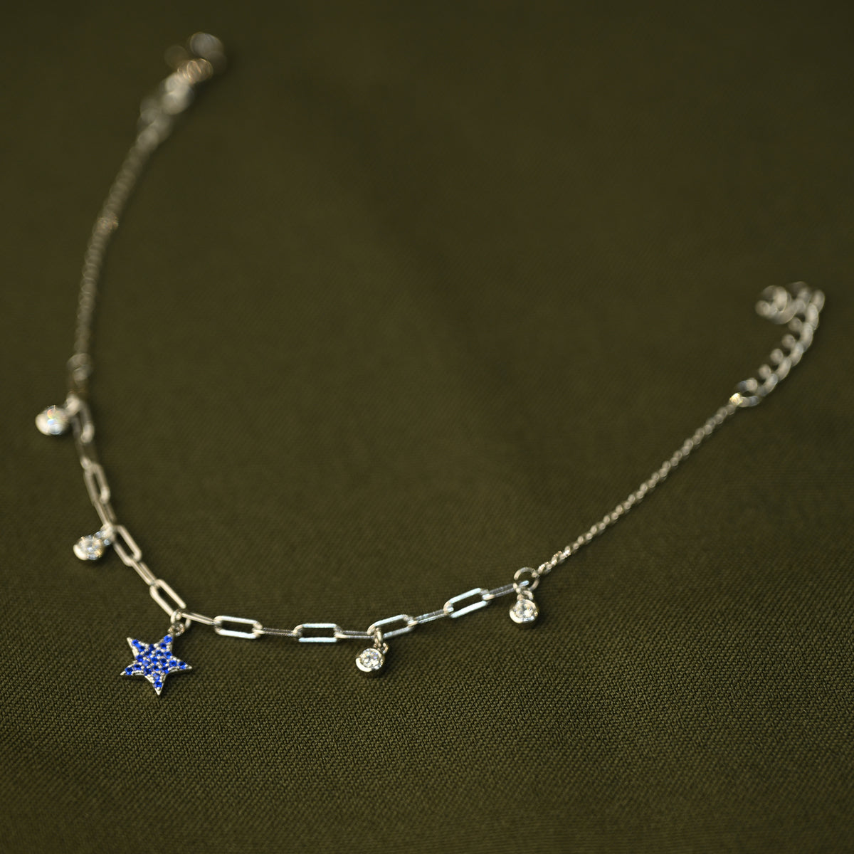 Blue Star Charm Chain Bracelet