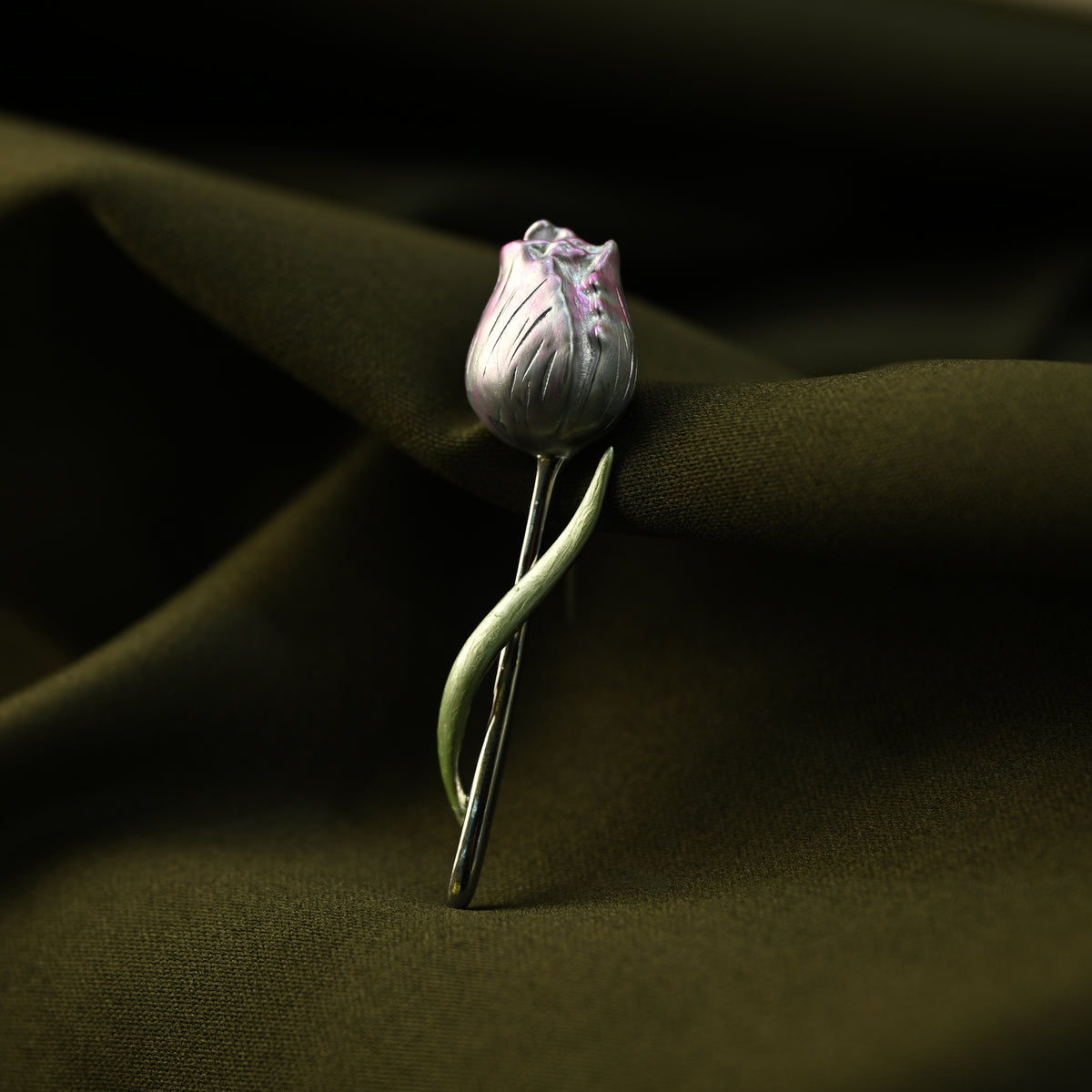 Silver Rose Brooch
