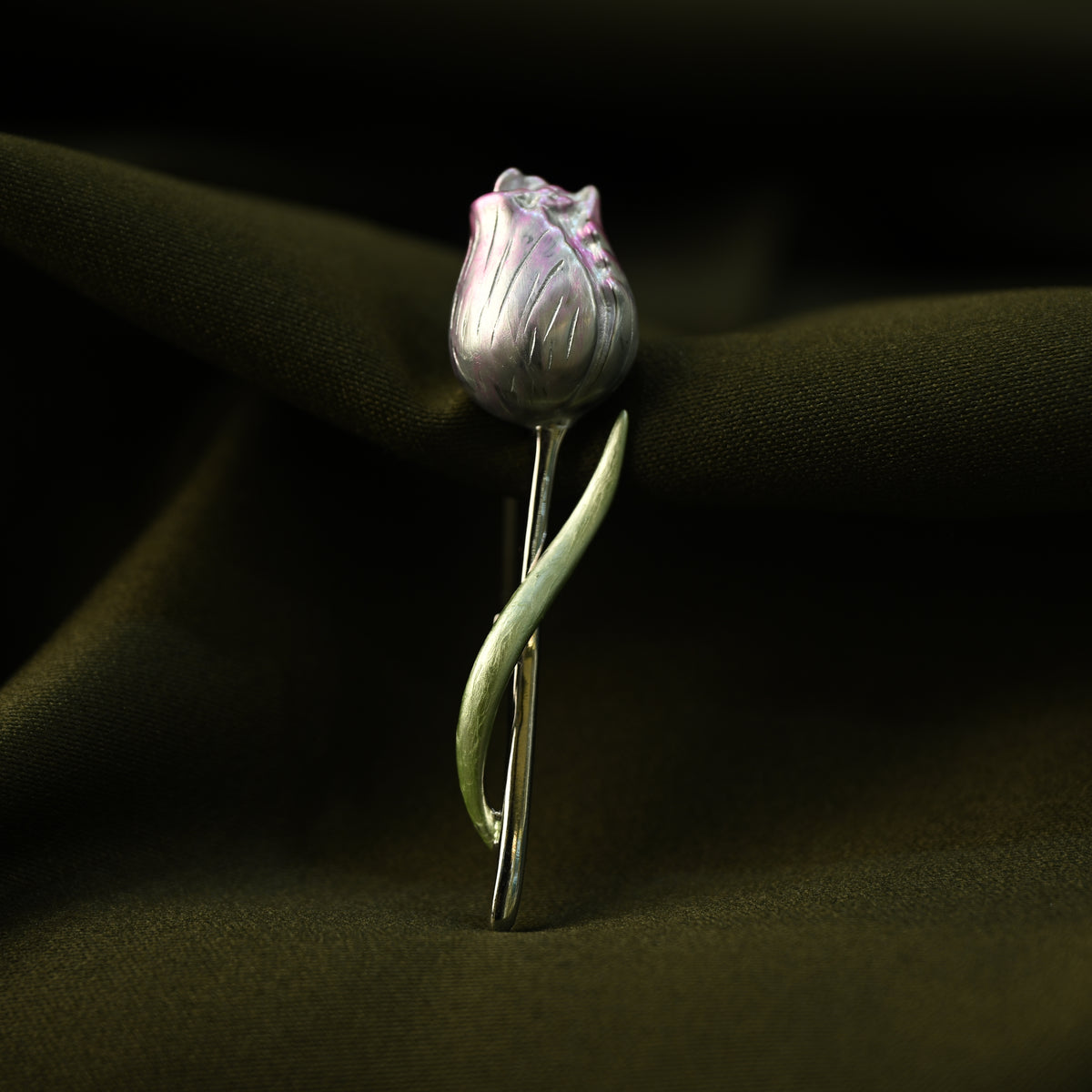 Silver Rose Brooch