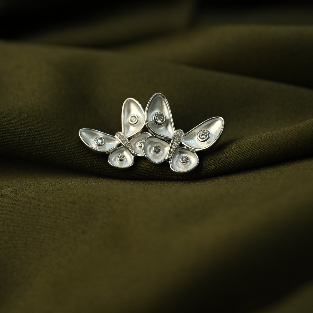 Diamond Butterfly Brooch