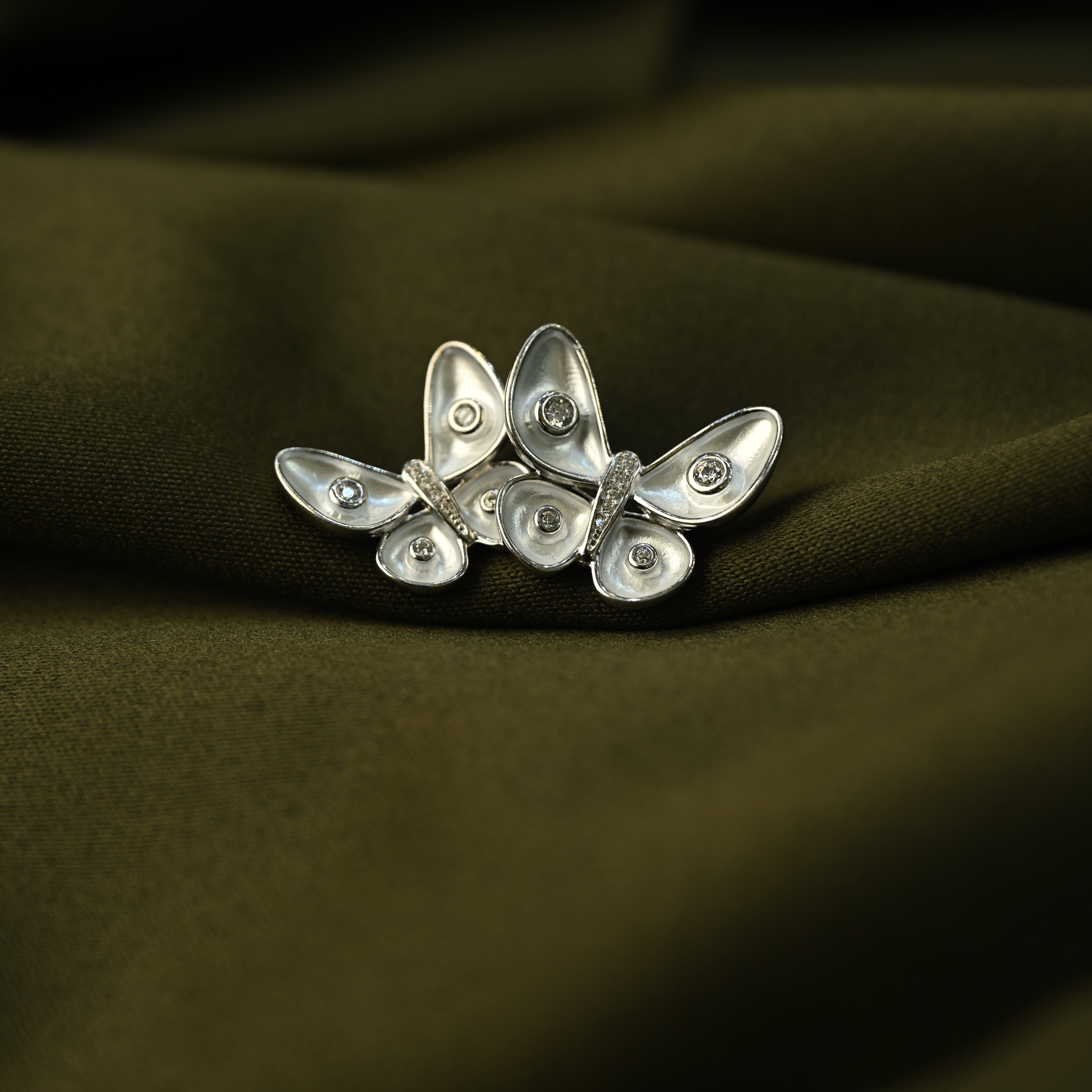 Diamond Butterfly Brooch