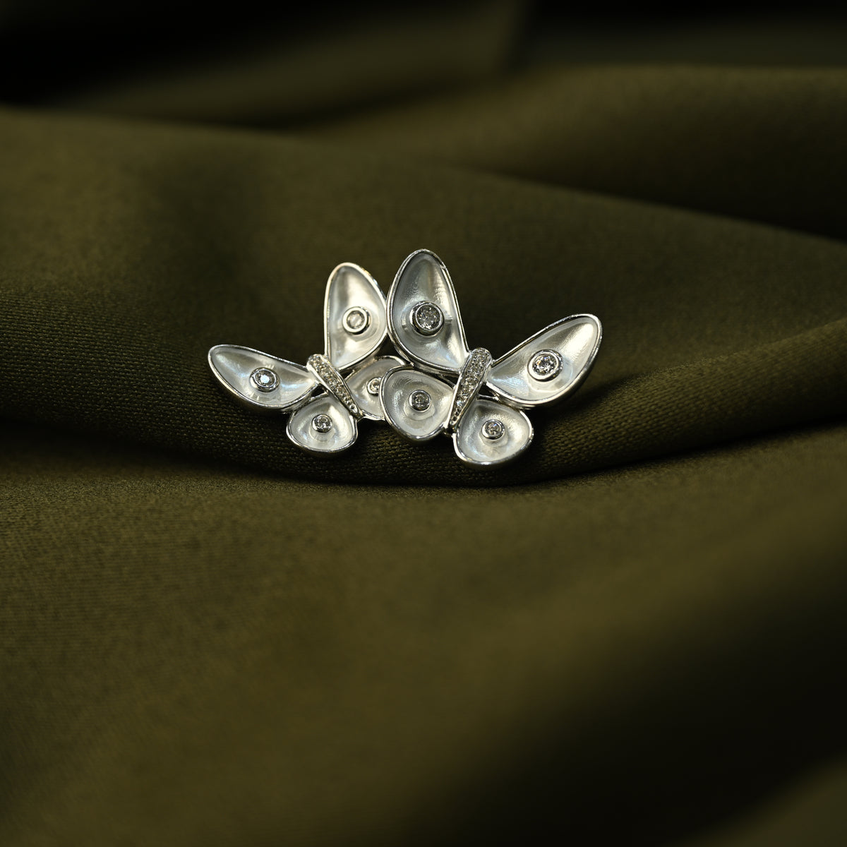 Diamond Butterfly Brooch