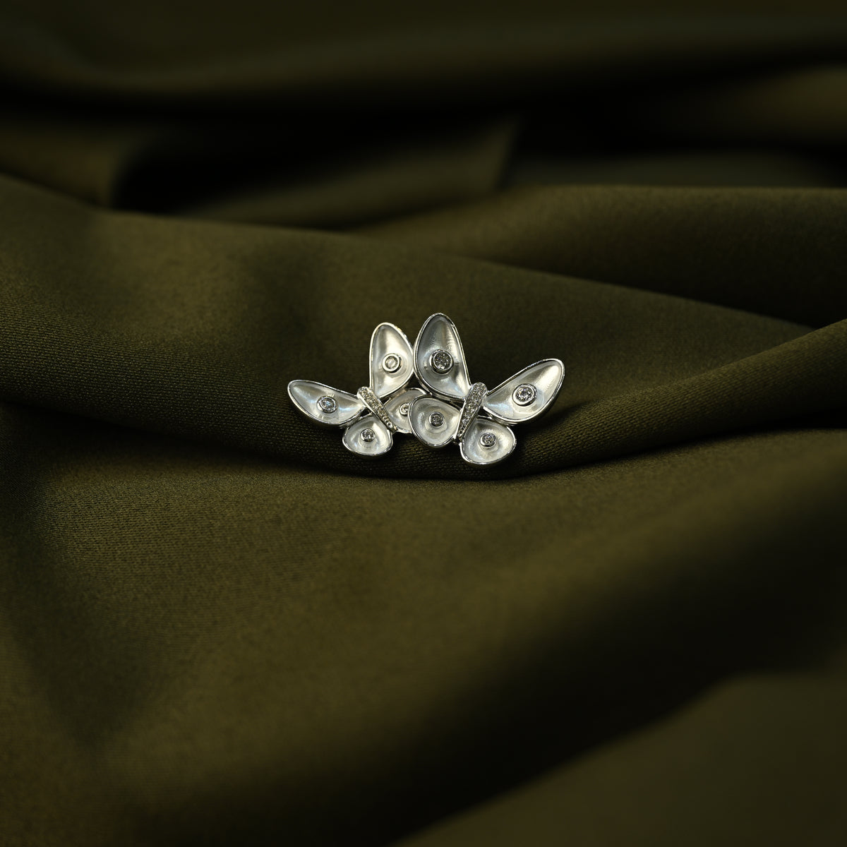 Diamond Butterfly Brooch