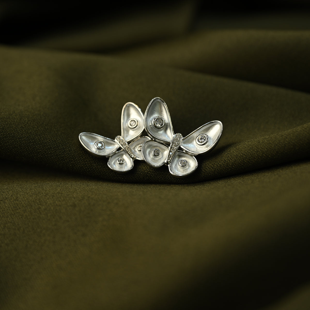 Diamond Butterfly Brooch