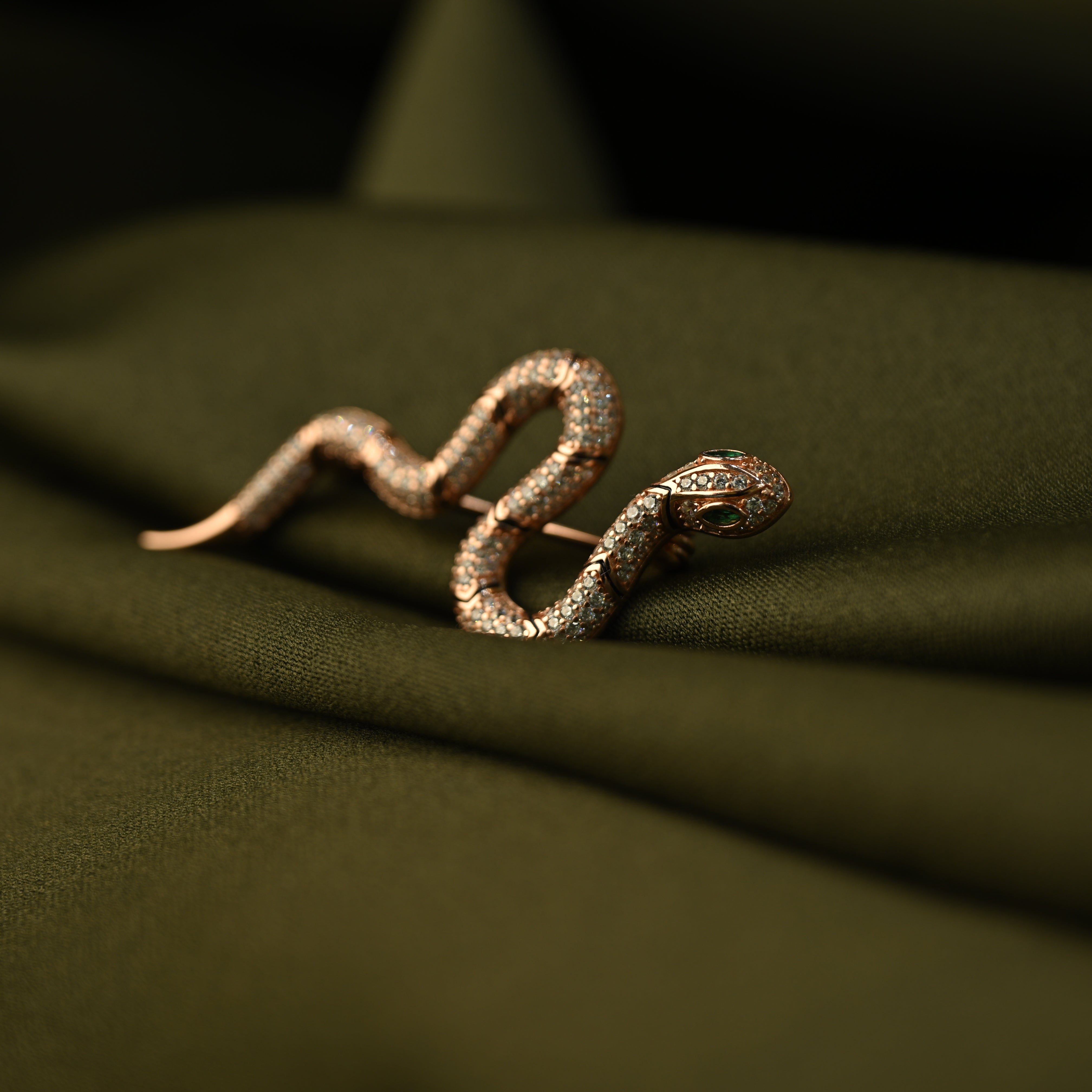 Crystal Snake Brooch