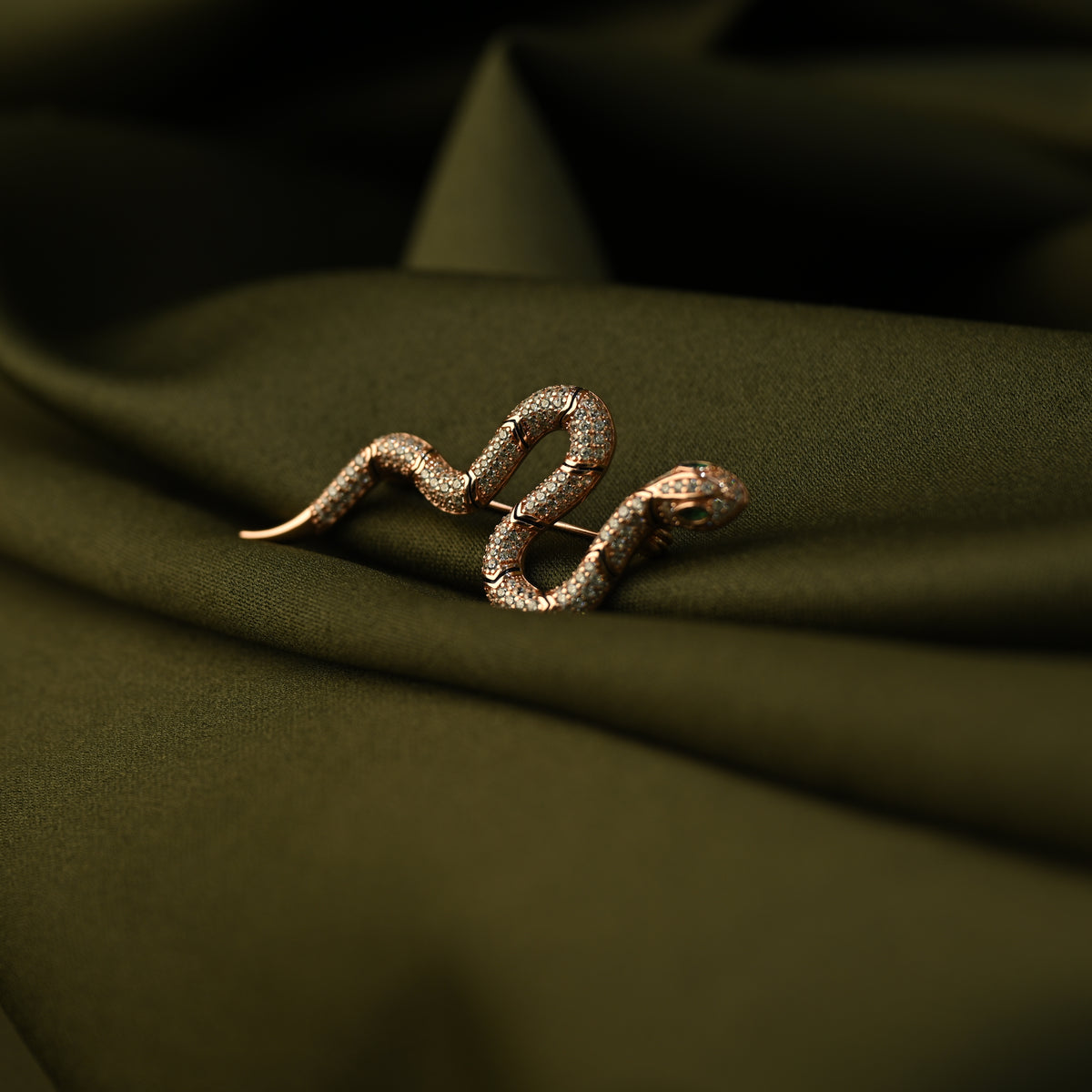 Crystal Snake Brooch