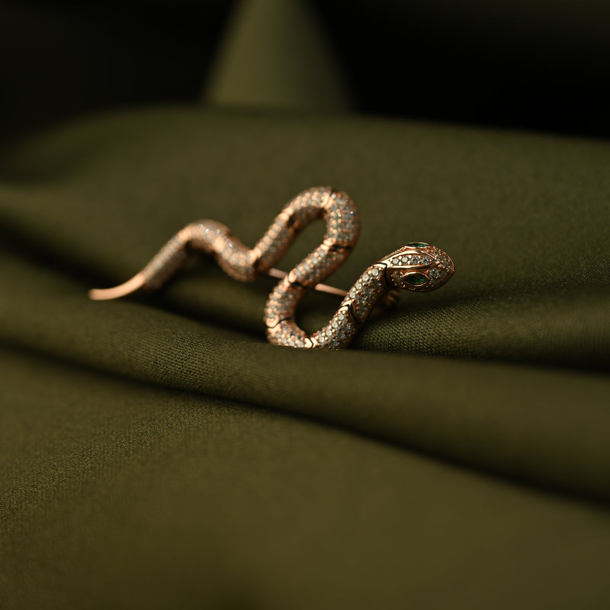 Crystal Snake Brooch