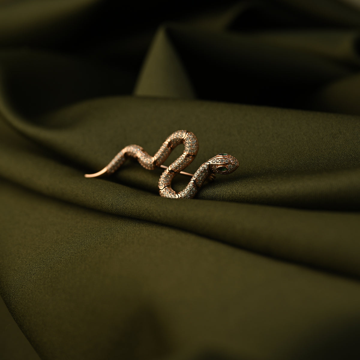 Crystal Snake Brooch