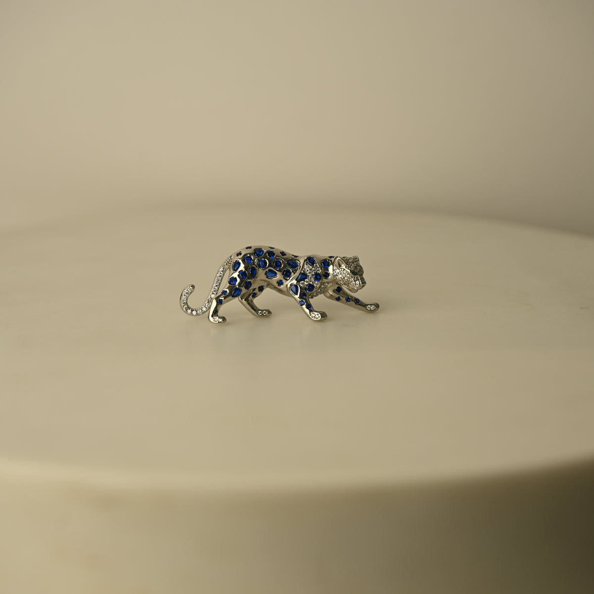 Blue Leopard Brooch