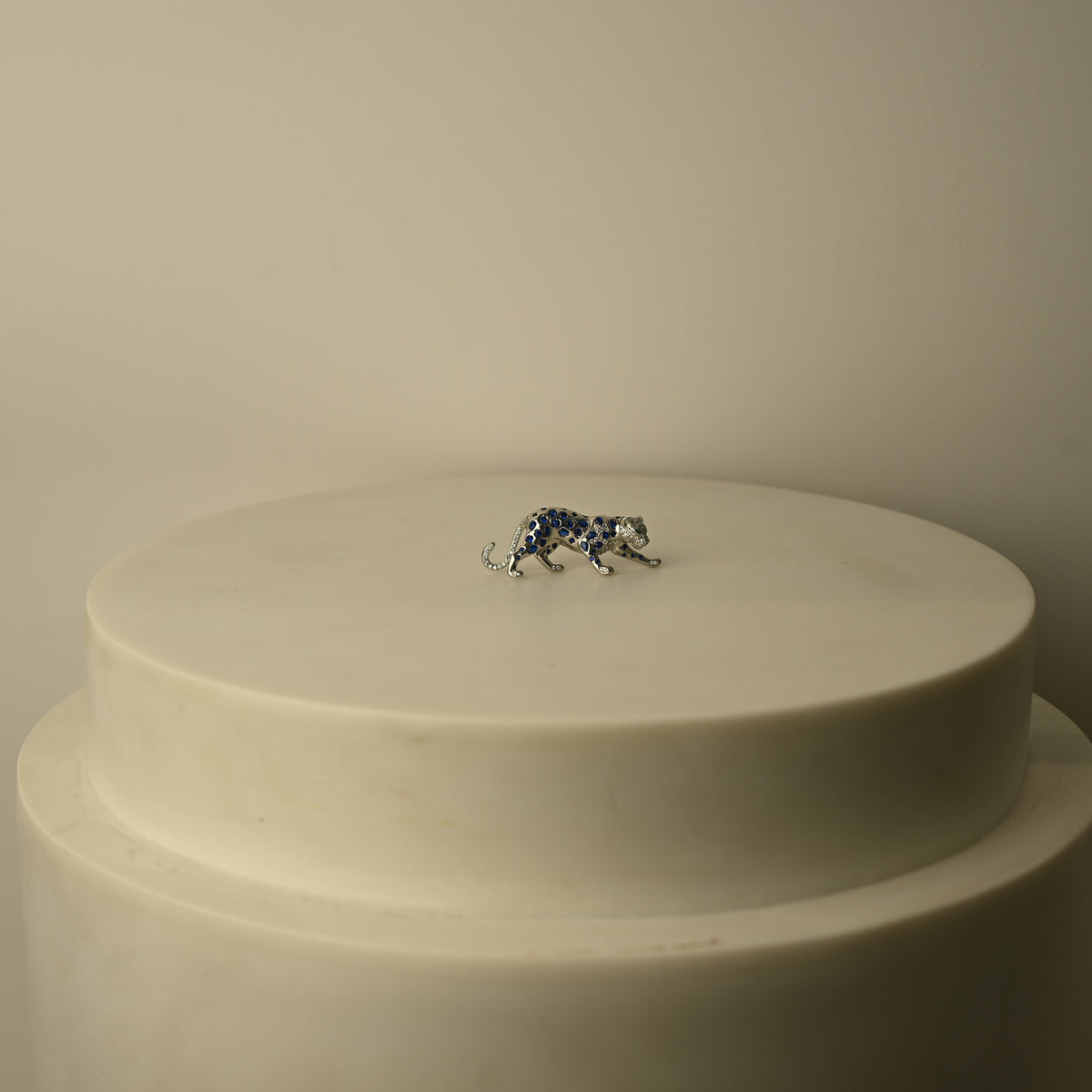 Blue Leopard Brooch