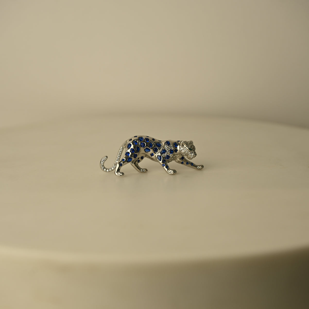 Blue Leopard Brooch