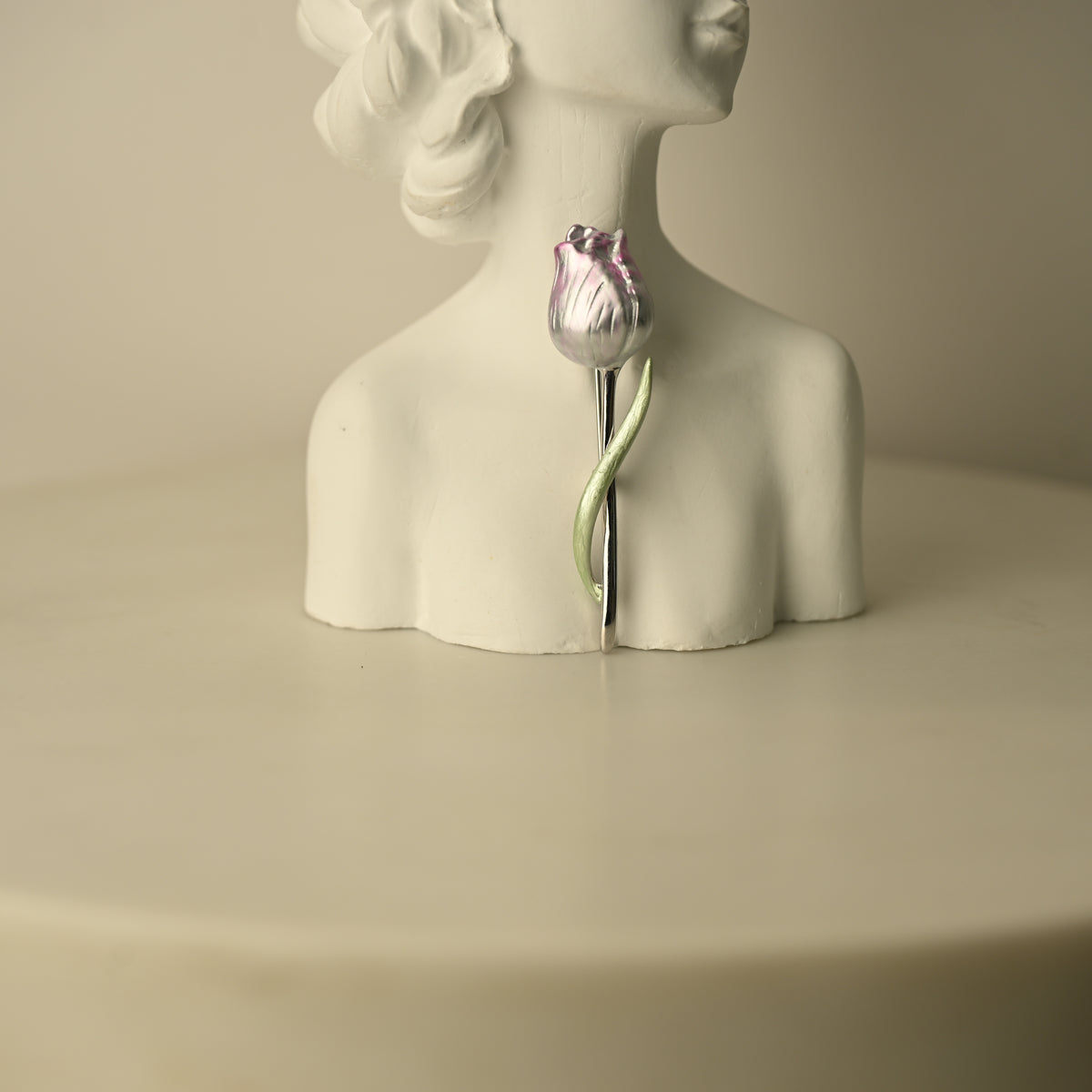 Silver Rose Brooch
