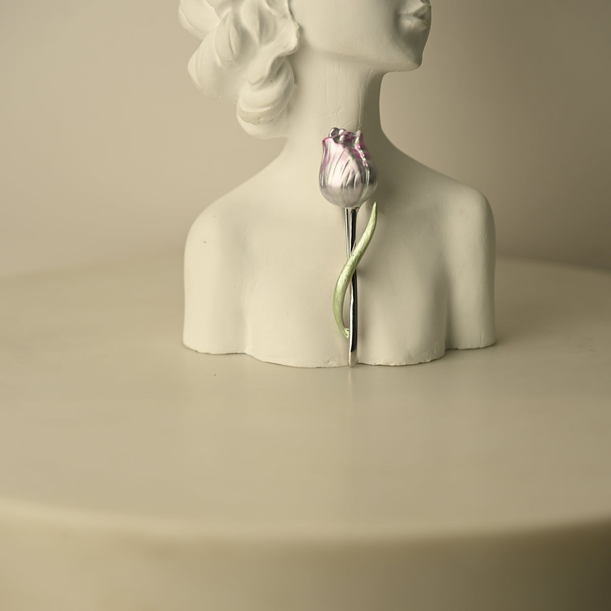 Silver Rose Brooch