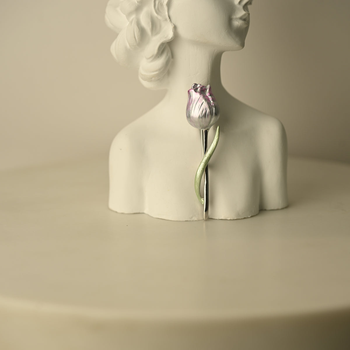Silver Rose Brooch