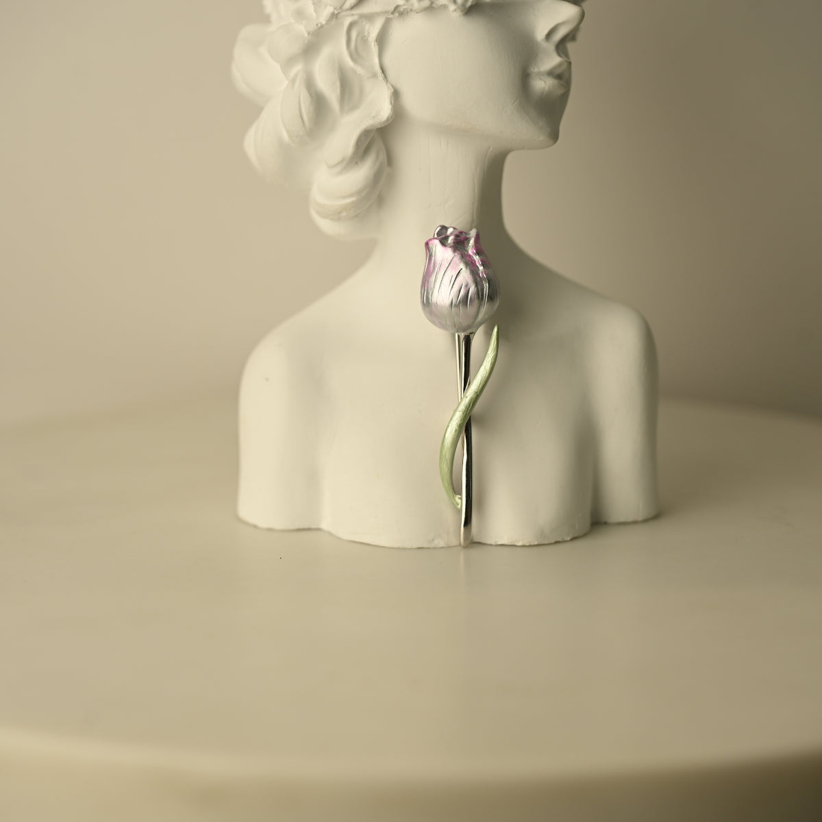 Silver Rose Brooch