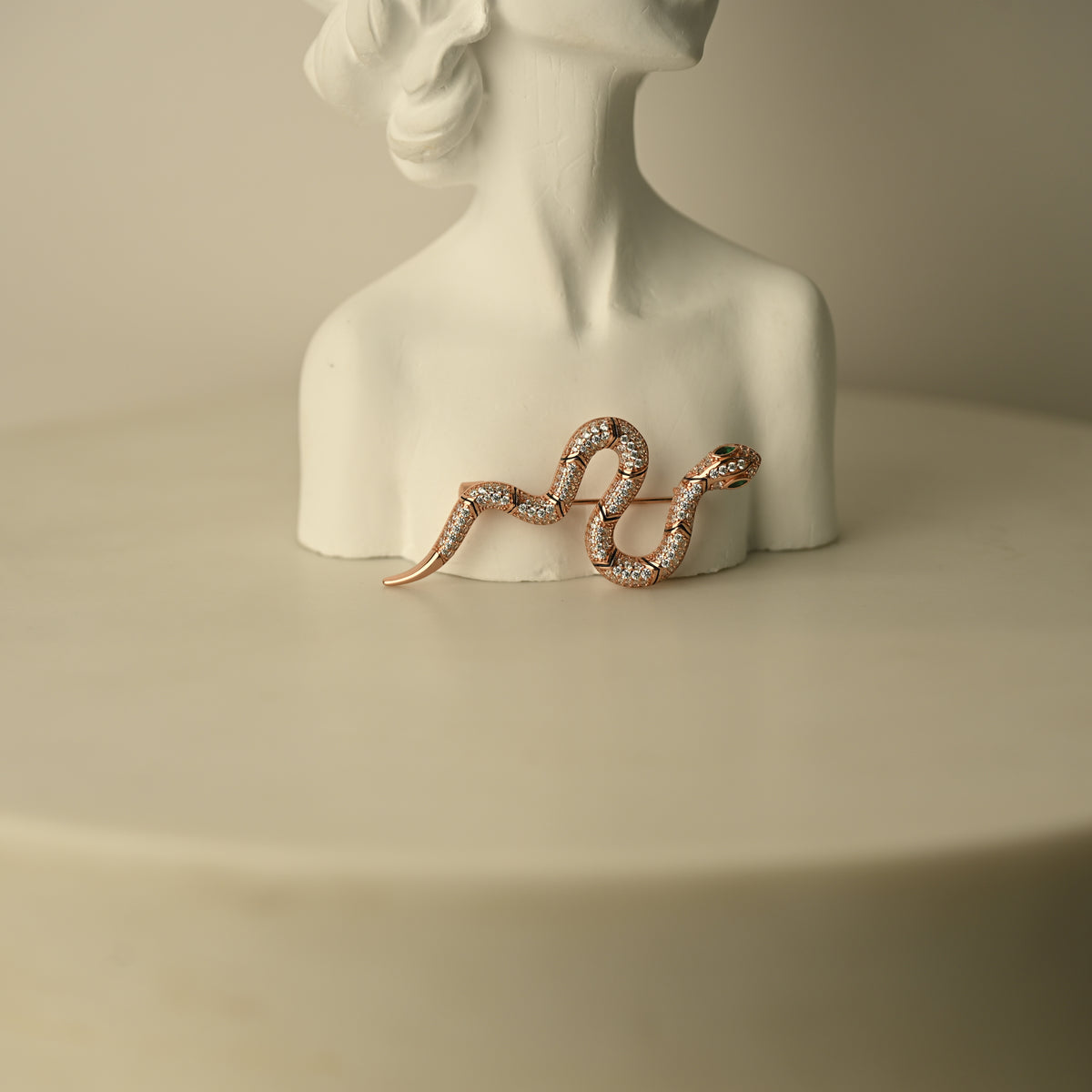Crystal Snake Brooch