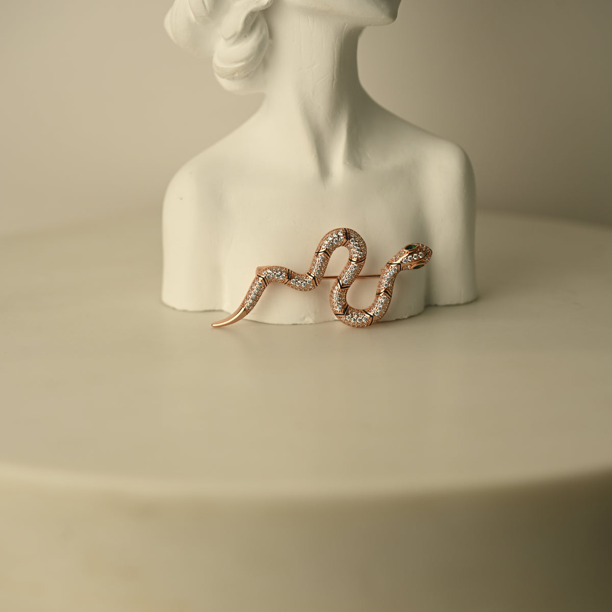 Crystal Snake Brooch