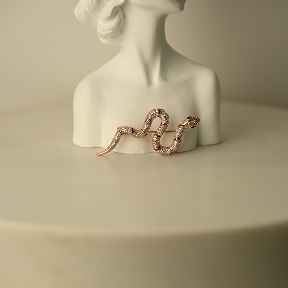 Crystal Snake Brooch