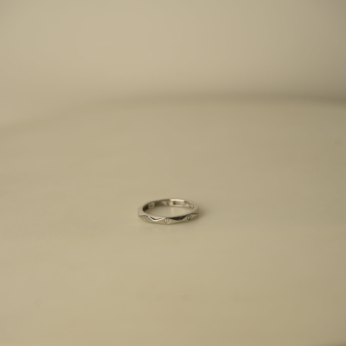 Silver Twisted Geometric Ring