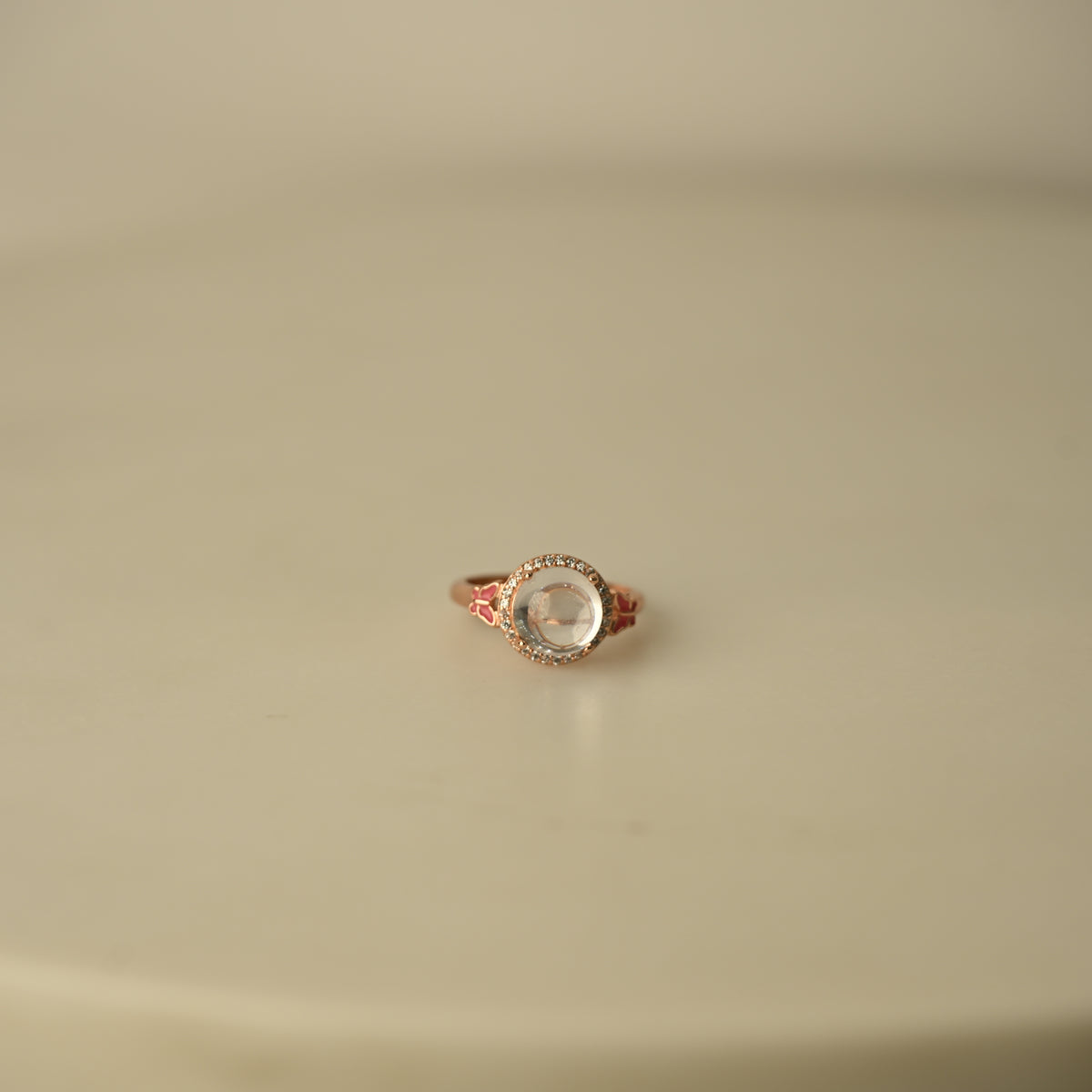 Crystal Butterfly Dome Ring