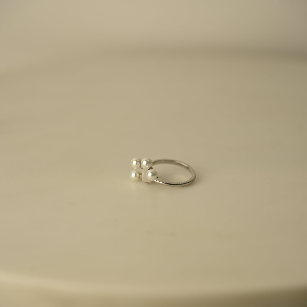 Pearl Heart Cluster Ring