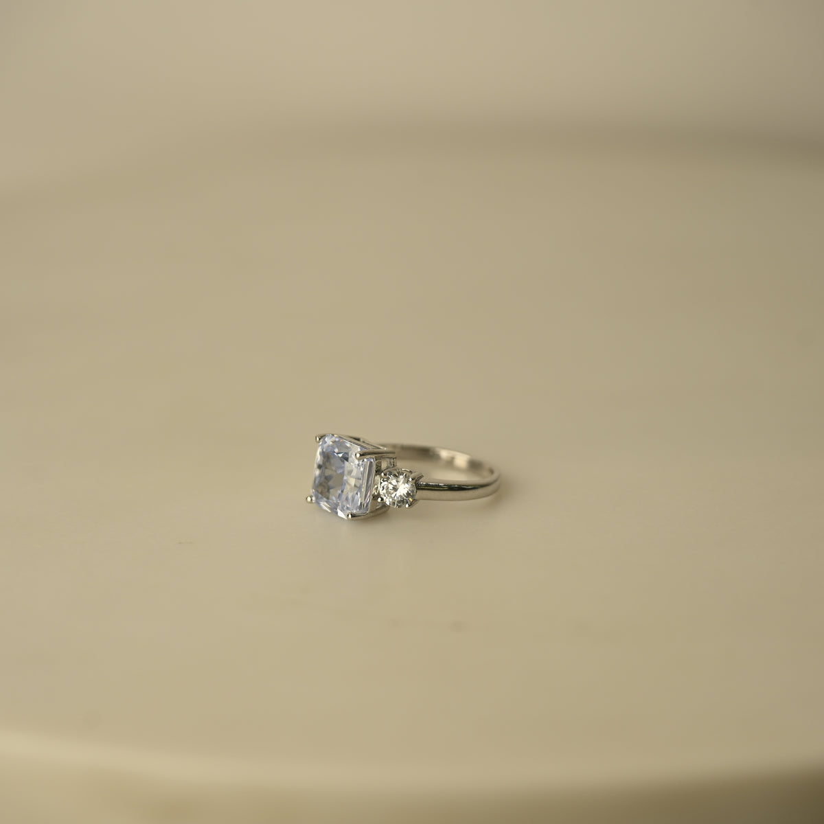 Cushion Cut Crystal Halo Ring