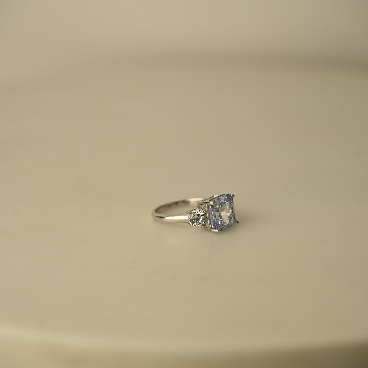 Cushion Cut Crystal Halo Ring