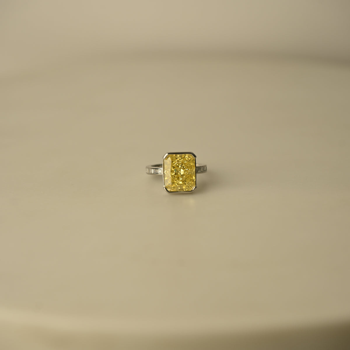 Pink Emerald-Cut Crystal Statement Ring