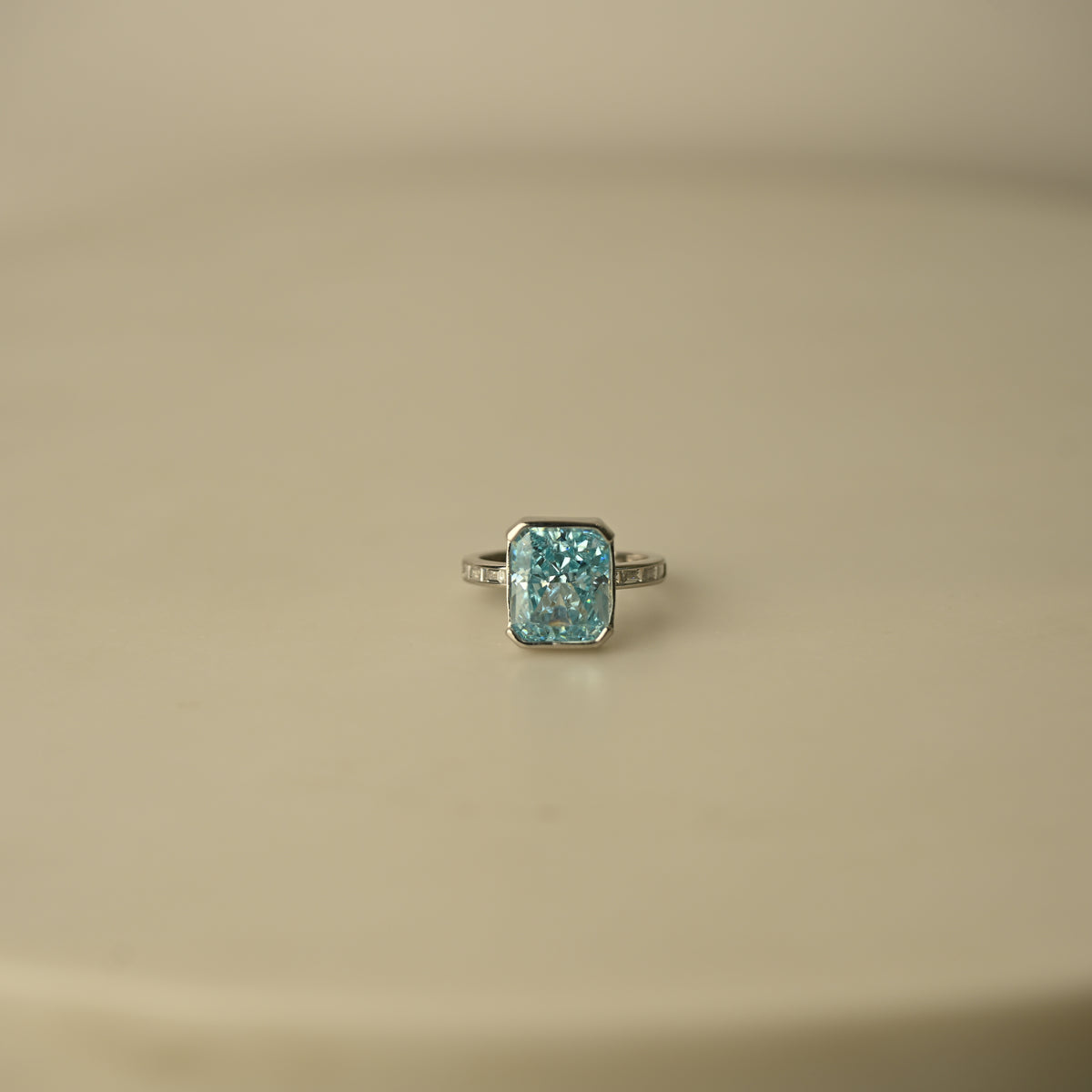 Pink Emerald-Cut Crystal Statement Ring