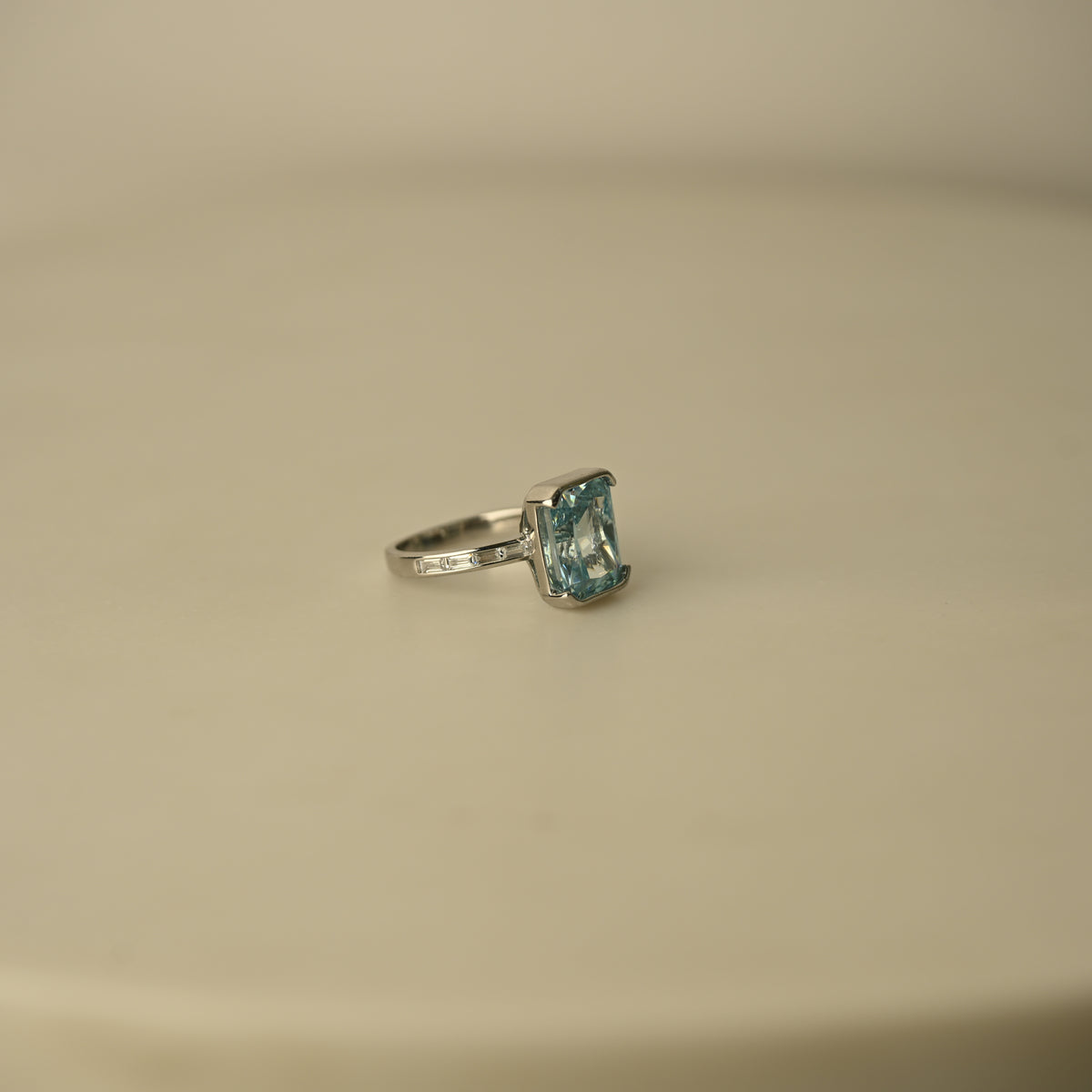 Pink Emerald-Cut Crystal Statement Ring