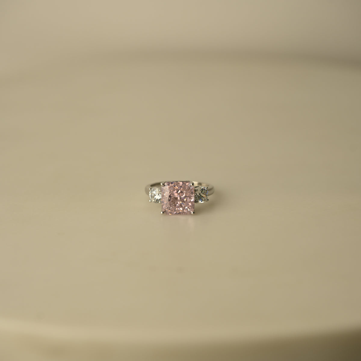 Cushion Cut Crystal Halo Ring
