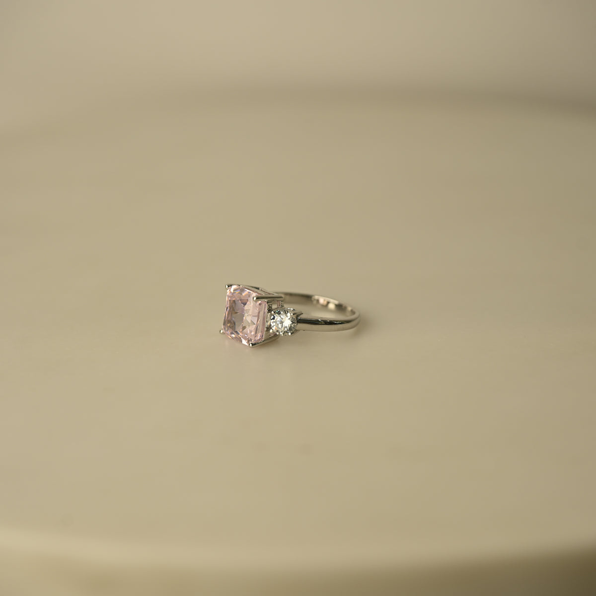 Cushion Cut Crystal Halo Ring