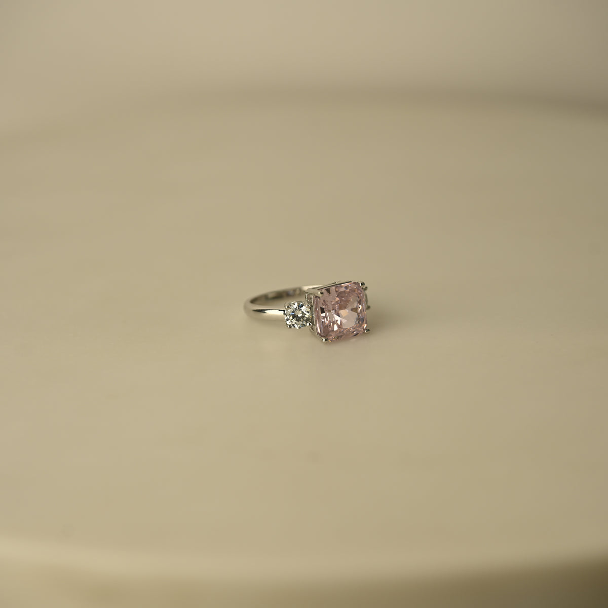 Cushion Cut Crystal Halo Ring