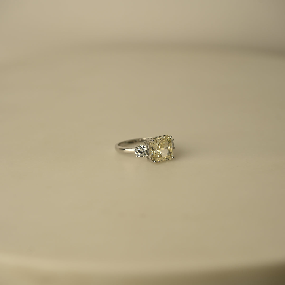 Cushion Cut Crystal Halo Ring